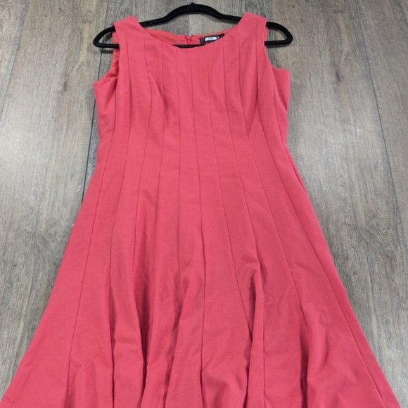 Ellen Tracy Dresses & Skirts - Ellen Tracy Dress Womens 6 Coral Pink Orange Sleeveless Stretch Flowy Preppy